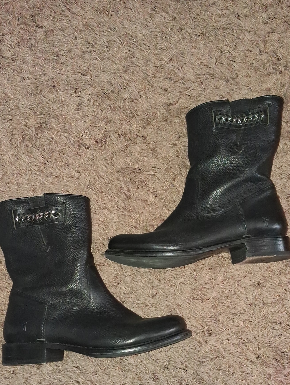Women's FRYE Chain Short 10852 Leather Boots Size 10 B